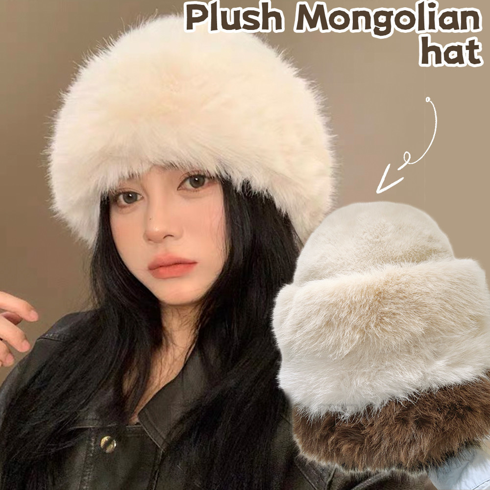 Dome Plush หมวกชาวประมง - แฟชั่น, อเนกประสงค์, กันลม - หมวกป้องกันหู - สําหรับสาวเย็น Snowy Day กลางแจ้ง - Keep Warm หมวกปานามา - Thicken อ่างล้างหน้าถัง