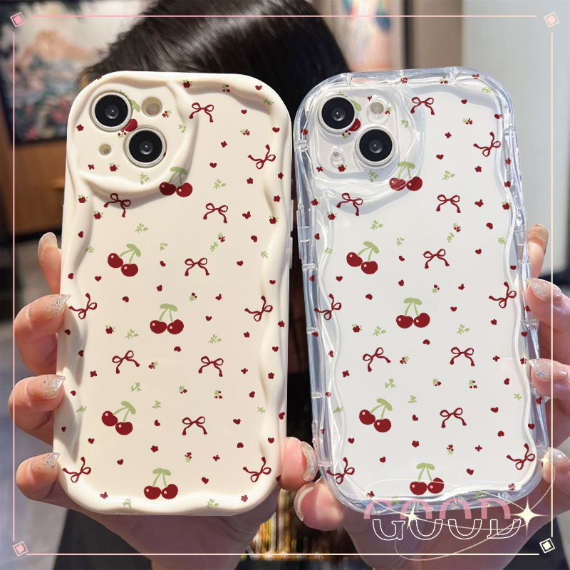 GOOD ส่งจากไทย เคสโทรศัพท์มือถือนิ่ม สเตอริโอ เคสไอโฟน กันกระแทก การ์ตูนเชอร์รี่ IP16 15 14 13 12 11 Promax 7 8P X/XSMax