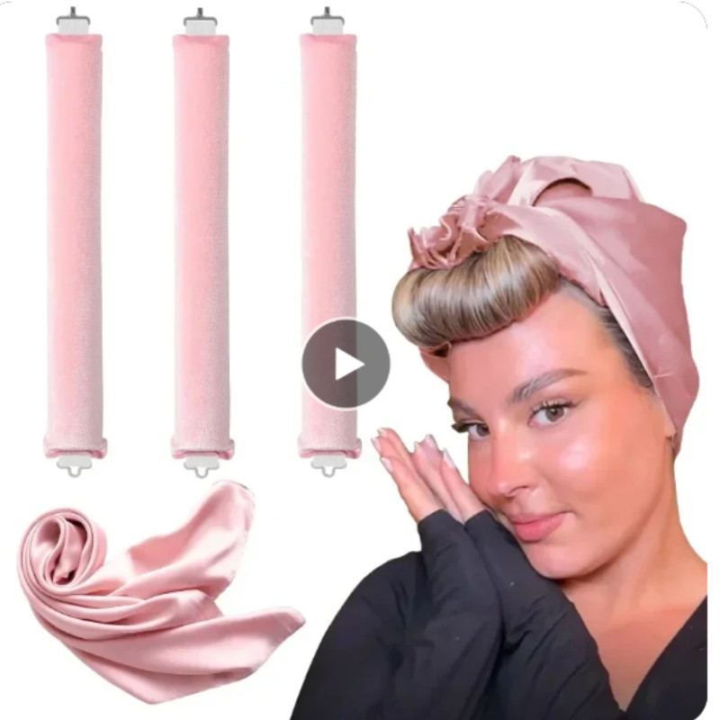 Heatless Curling Rod แถบคาดศีรษะผมนุ่ม Curlers พร้อมผ้าพันคอไม่มีความร้อนผม Rollers Sleeping Lazy Curls Flexi Rods เครื่องมือจัดแต่งทรงผม