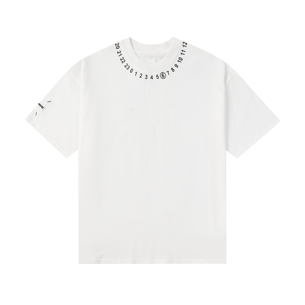 Cross-border Exclusive Supply Maison Margiela Maison Margiela MM6 Pure Cotton Double Yarn Half-Sleev