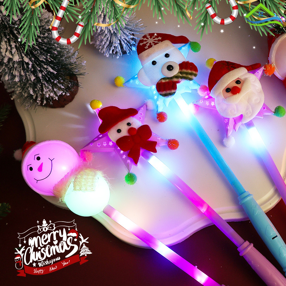Led Creative Christmas Tree Glow Stick ของเล่นเด็ก Xmas บรรยากาศ Magic Fairy Stick Party กระพริบของเล่นของขวัญ