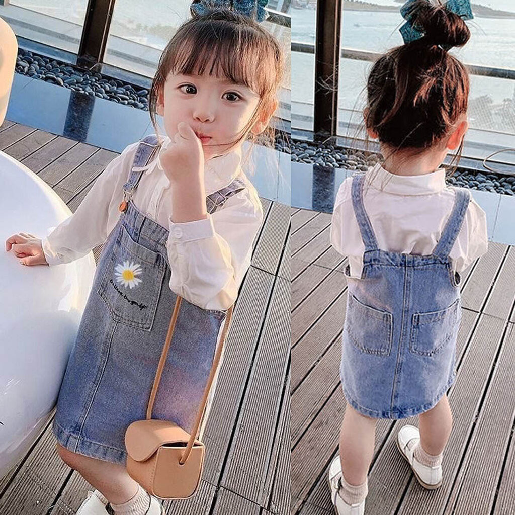 เอี๊ยมยีนส์เด็ก kesorn shop ชุดเดรส กระโปรงเด็ก รหัส011-17 ชุดแฟชั่นเสื้อผ้าเด็กเก๋ไก๋สไตล์เกาหลี สำหรับน้อง 2-8 ปีโด...