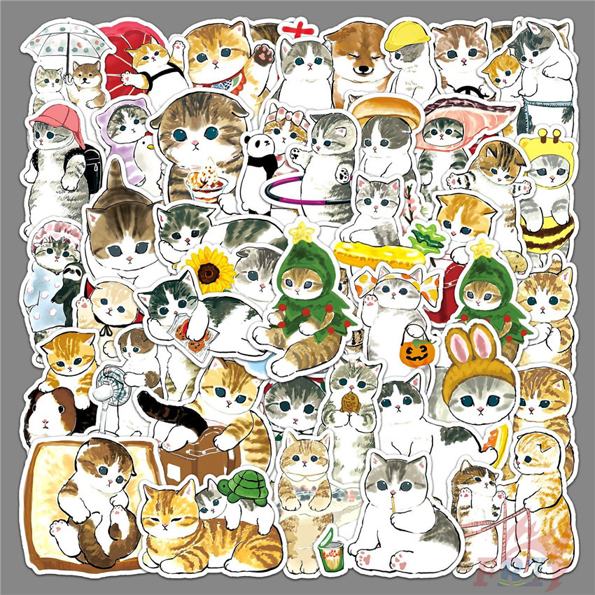 สติ๊กเกอร์ซีรีย์แมวญี่ปุ่น 02 50 ชิ้น/เซ็ต DIY แฟชั่นสติ๊กเกอร์กันน้ํา Doodle สติ๊กเกอร์