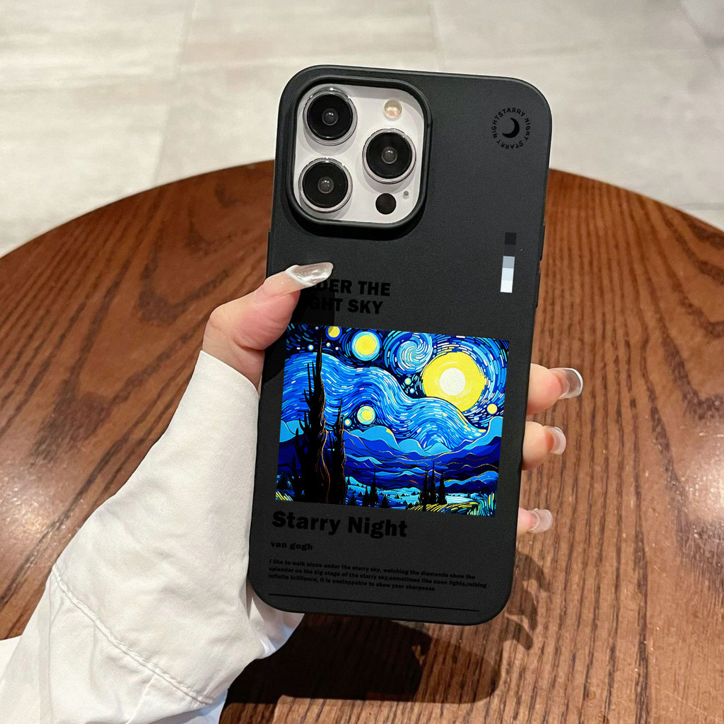 ภาพวาดสีน้ำมันศิลปะ เคสสําหรับ iphone 16 15 Pro Max 11 14 XR 13 12 Pro Max X Xs Max 13 12 11 ครึ่งแพ็คคลาสสิกMatte Softเคสโทรศัพท์