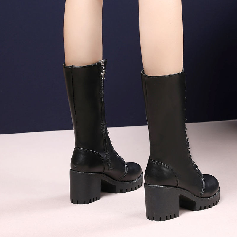 Chunky Heel Shoes Boots Anti-slip Retro Outer Wear Fashion