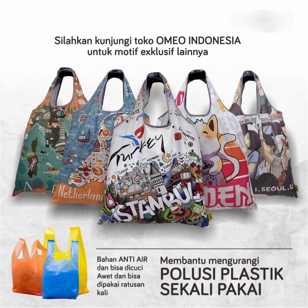 กระเป๋าช้อปปิ้งพับได้ Malaysia O2-150 Size Small Limited Malaysia SK 10 Cool Folding Tote Bag Marinn
