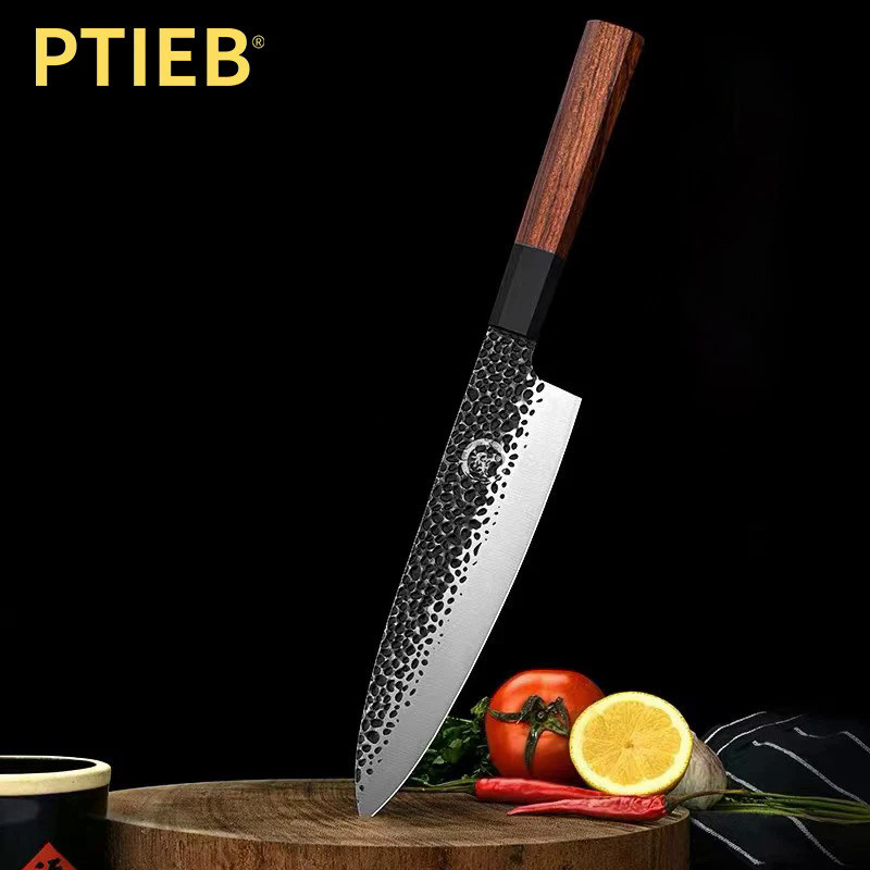 PTIEB Santoku Knives Forged Kitchen Fish Killing Knife Sushi Sashimi Cook's Knife Fruit Knife Vegeta