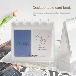 CAJA1 ที่ใส่โฟโต้การ์ด, อัลบั้มภาพตั้งโต๊ะแบบใส DIY, ความเรียบง่ายในการตกแต่งภาพการ์ดไอดอลขนาด 3 นิ้ว/3.5 นิ้ว