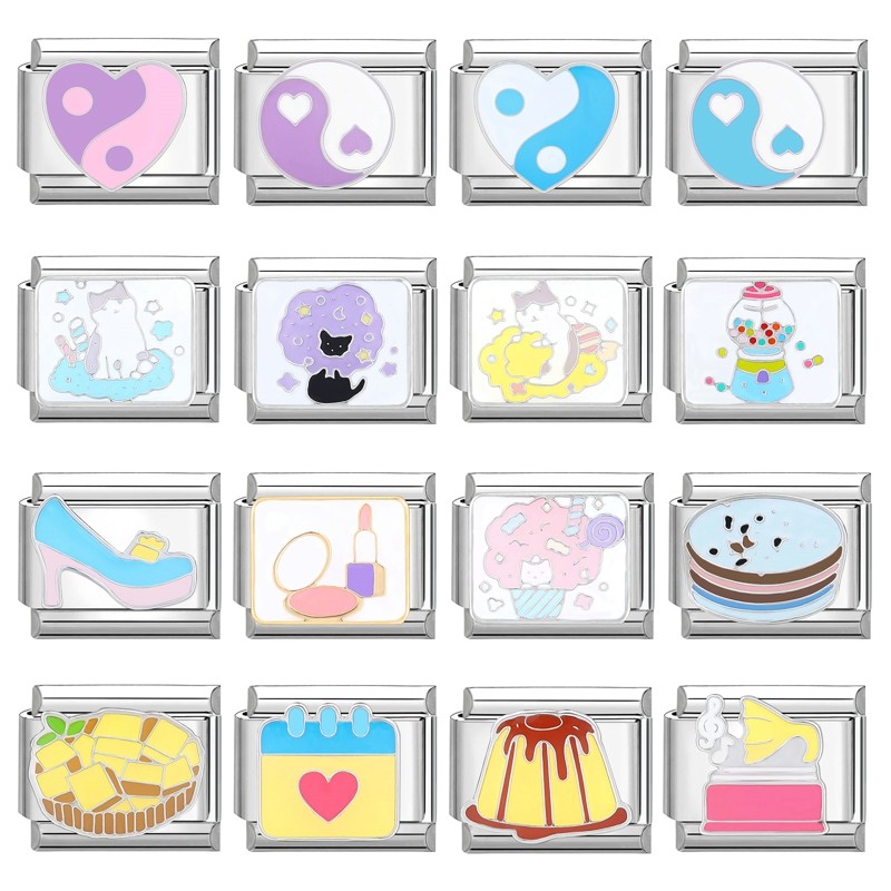 อิตาเลี่ยน Charm Links สําหรับสร้อยข้อมือใหม่แฟชั่นอิตาเลี่ยน Charm สร้อยข้อมือเพื่อนครอบครัว DIY โมดูลสร้อยข้อมือ Charm อิตาเลี่ยน Links Fit 9 มม.สร้อยข้อมือสแตนเลสเครื่องประดับ DIY ทํา
