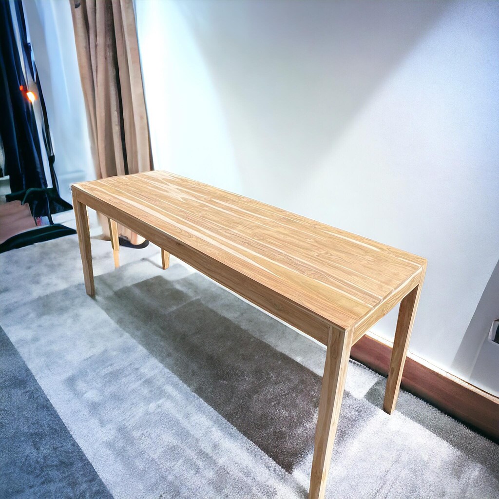 SUKP โต๊ะอาหารไม้สัก 60x180สูง75ซม. รุ่นขาเรียว งานไม้ดิบไม่ทำสี SUKP-599