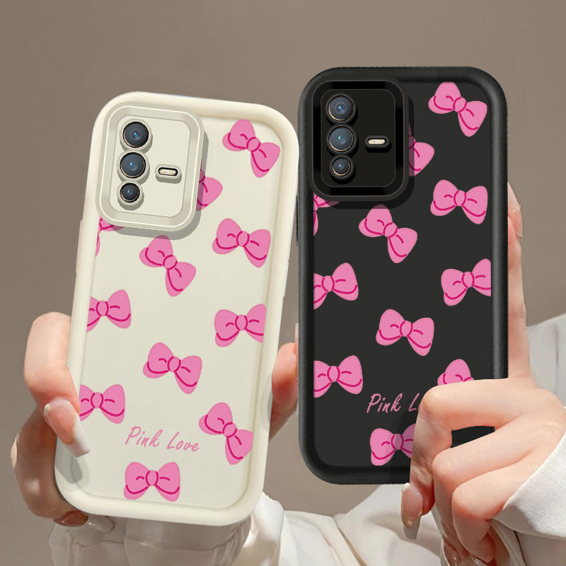 เคสโทรศัพท์สําหรับvivo S10E V23E S12 V23 S17T V29 V5 Lite V5S V9 Youth V11i V15 Pro V21 V25 V25E V27 Pro V27E V30E-5Gกรณีป้องกันการล่มสลายน่ารักBowknotกรณีกันฝุ่นกรณีป้องกันกรณีน่ารัก
