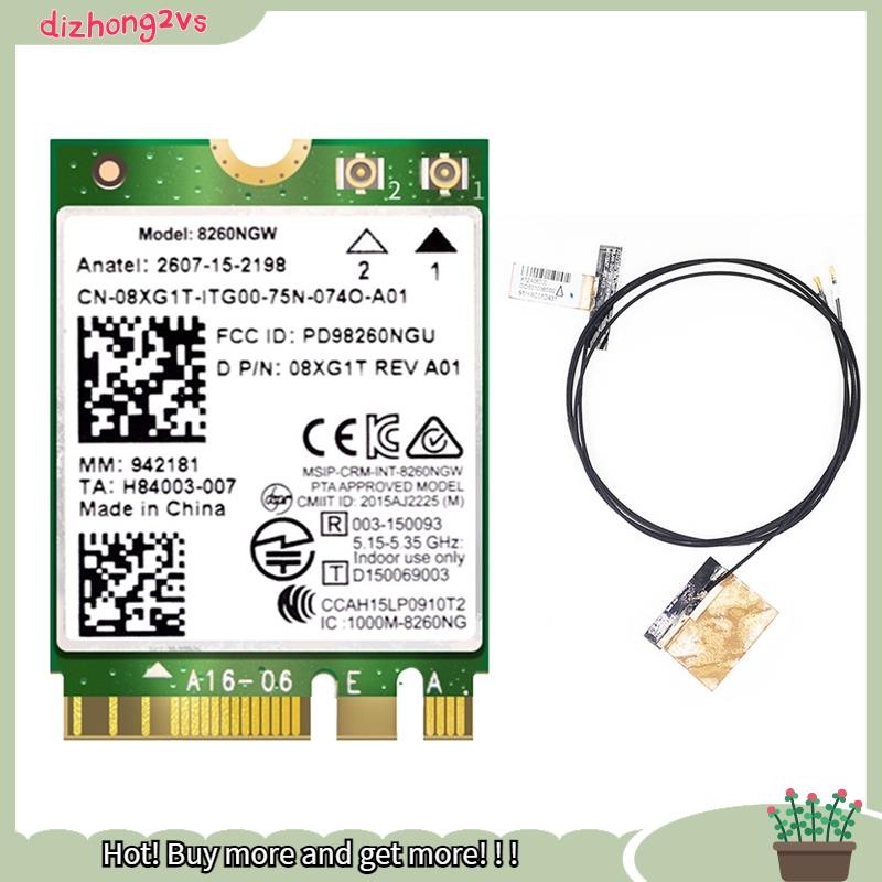[dizhong2vs]8260 8260NGW การ์ด WiFi+2XAntenna 2.4G/5Ghz โมดูลการ์ดไร้สายสําหรับ Intel AC 8260