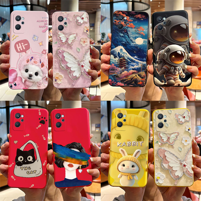 สําหรับ Realme 9i RMX3491 / Realme 9 RMX3521 กรณีแฟชั่น Space man พิมพ์ Matte ฝาหลัง Realme9i Realme9 4G ซิลิโคนนุ่มเคสโทรศัพท์