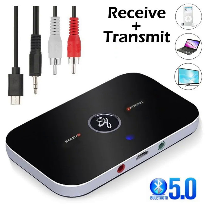 Bluetooth5.0 Audio Receiver Transmitter USB Dongle RCA 3.5mm AUX Jack Stereo Audio Player Wireless A