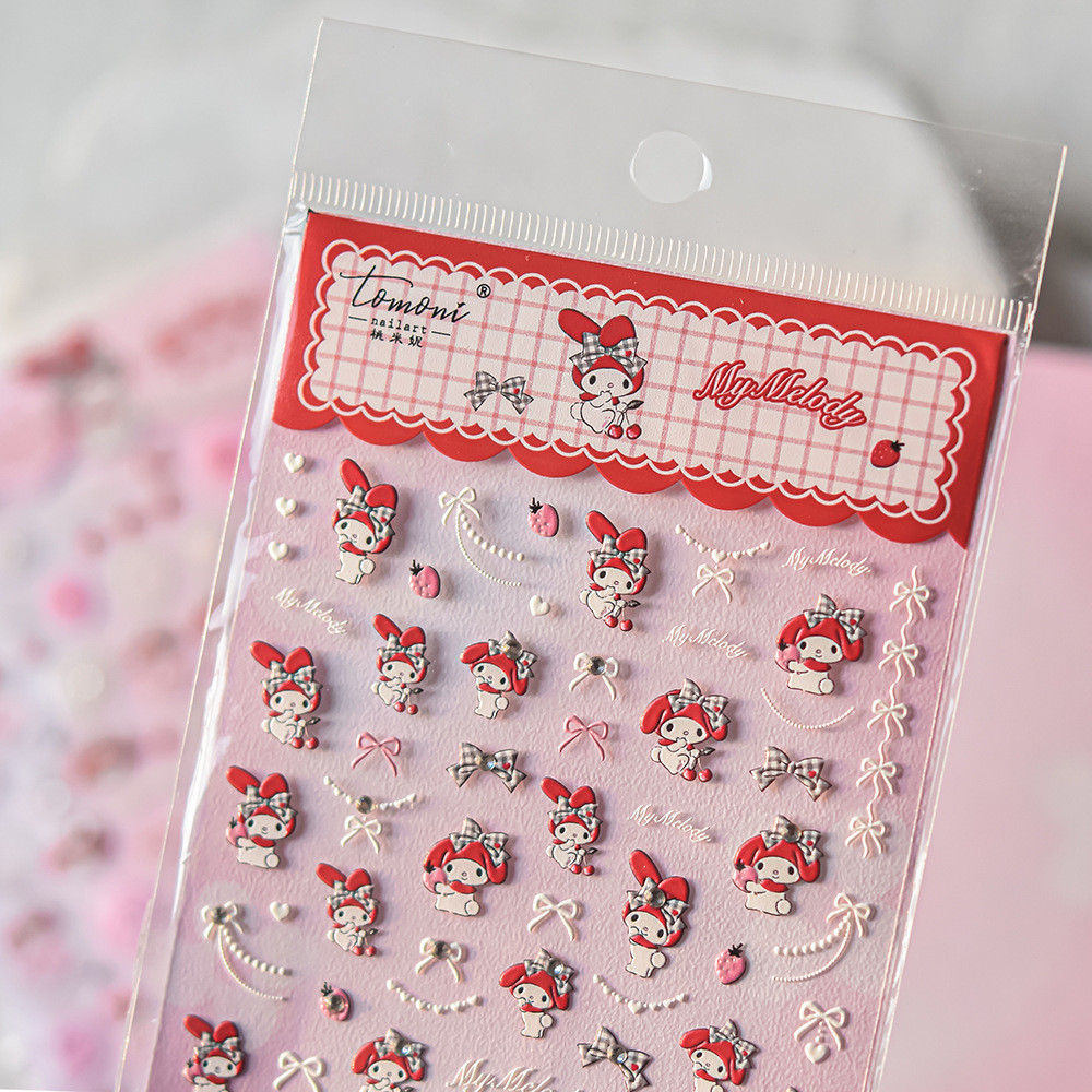 [Meow.sensei] Sanrio & TOMONI ร่วมมือกับสติกเกอร์เล็บเด็กคริสตัลไดมอนด์ของแท้แบรนด์ร่วมชุดซาน