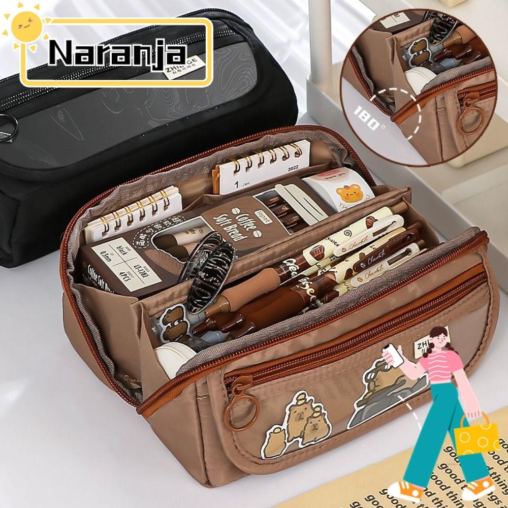 กระเป๋าใส่ปากกา NARANJA ดินสอ 9 ชั้น กันน้ํา กล่องดินสอสีทึบความจุขนาดใหญ่แบบพกพา ของขวัญนักเรียน
