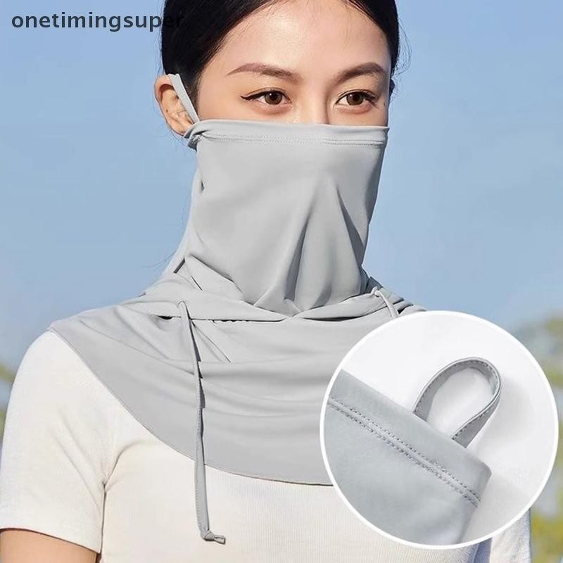 Onetimingsuper หมวกฤดูร้อนสําหรับผู้หญิงกลางแจ้ง Anti UV ขี่จักรยานหมวกชายหาดหญิง Floppy พับสุภาพสตรีหมวก Sunhat ผ้าไหมน้ําแข็งหน้าปก OTP
