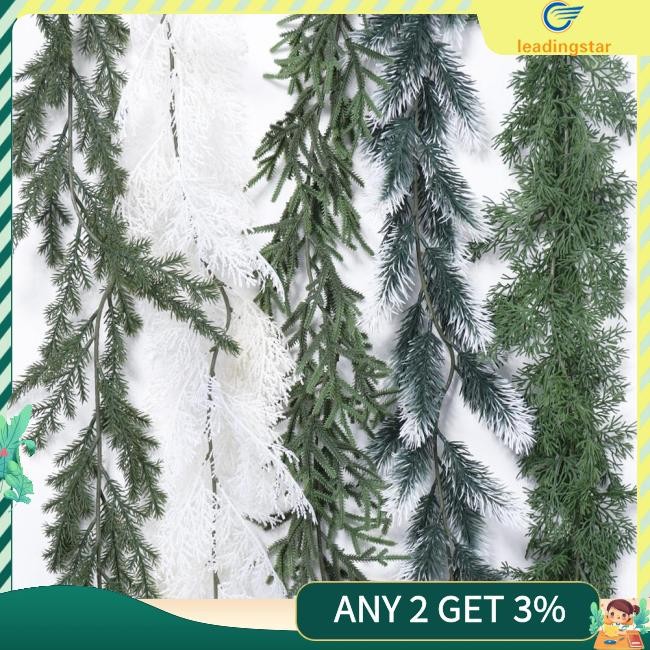 Leadingstar 6ft Christmas Garland ตกแต่ง, ที่สมจริง Pine Garland เครื่องประดับ, Faux Christmas Greenery Garland สําหรับบ้านในร่มคริสต์มาสปีใหม่ตกแต่งวันหยุด