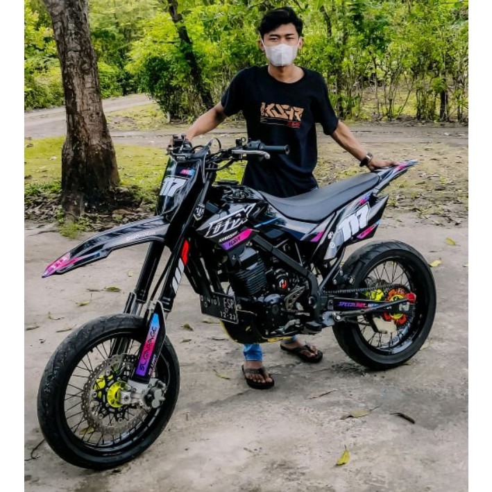 สติ๊กเกอร์ DECAL KLX 150 - KLX BF - DTRACKER - Gordon BLACK (ออกแบบคัสตอม)