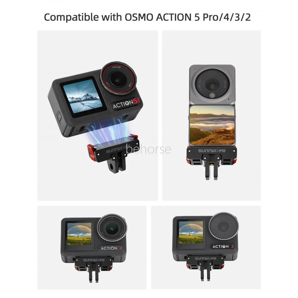 อะแดปเตอร์แม่เหล็กมัลติฟังก์ชั่นสําหรับ DJI Osmo Action 5 Pro/4/3/2 พับอะแดปเตอร์ 2 Claw 1/4 ด้ายสําหรับ DJI Action 5 Pro