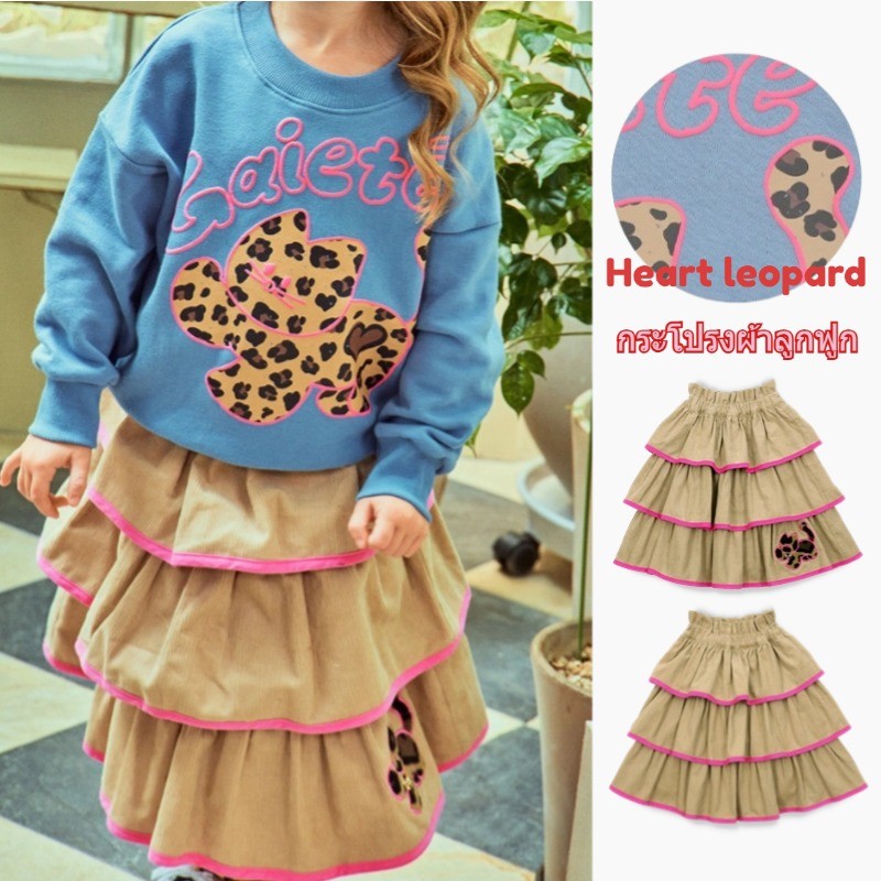 กระโปรงเด็กหญิงกระโปรงผ้าลูกฟูกพิมพ์ลายเสือดาวอบอุ่นสำหรับเด็กรุ่นใหม่สไตล์เกาหลีฤดูใบไม้ร่วง