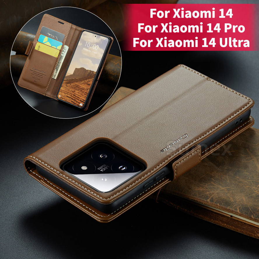 ฝาครอบหนังสําหรับ Xiaomi 14 14T Xiaomi14 Xiaomi14T Pro Ultra 5G แม่เหล็กกระเป๋าสตางค์กันกระแทกขาตั้ง