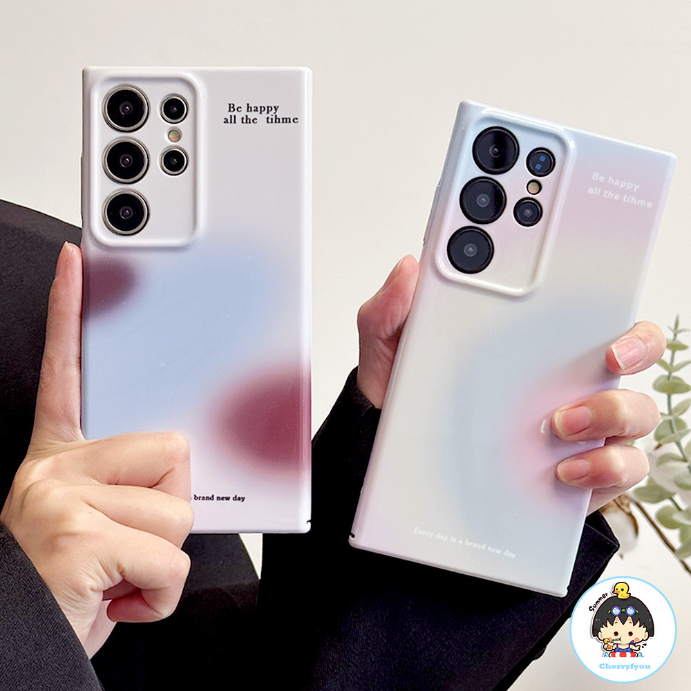 SAMSUNG แฟชั่นสีรอยเปื้อนglossyเคสโทรศัพท์สําหรับsamsung S24 S23 S22 Ultra Plus A14 A54 A12 A13-4G A21S A23-5G A53-5G Anti-Fingerprintกันกระแทกนุ่มTPUปกหลัง