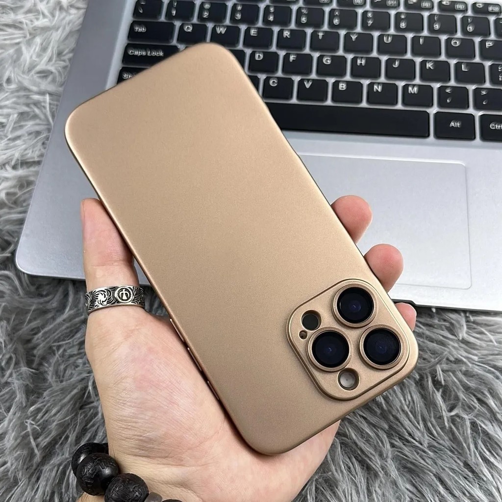 พร้อมโลโก้ Desert Colored Frosted Liquid Metal Soft Case สําหรับ IPhone 16 Plus 15 13 14 12 Pro Max Anti-Fall Casing