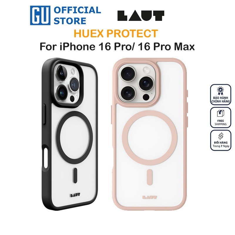 LAUT Huex Protect Case สําหรับ iPhone 16 Pro/ 16 Pro Max Soft Edge กันกระแทก 4.2m Falling Test
