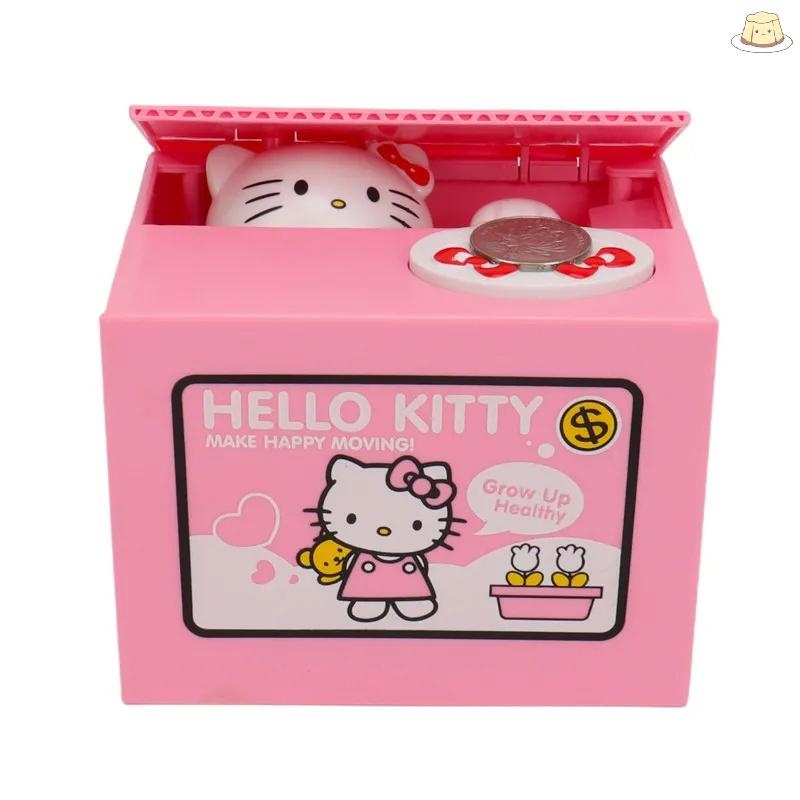 [GZ] Hello Kitty Piggy Bank Sanrio Action Figure อะนิเมะการ์ตูน KT แมวขโมยเหรียญ Piggy Bank เงินปลอดภัยวันเกิดของขวัญเด็ก TH