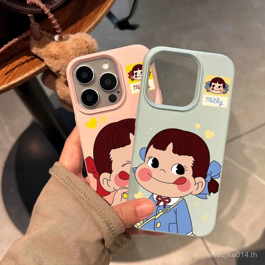 เคสมือถือ16/15สำหรับสาวนมน่ารักสำหรับ iPhone 14/13นุ่ม12ลายหนัง11เคสป้องกันสร้างสรรค์