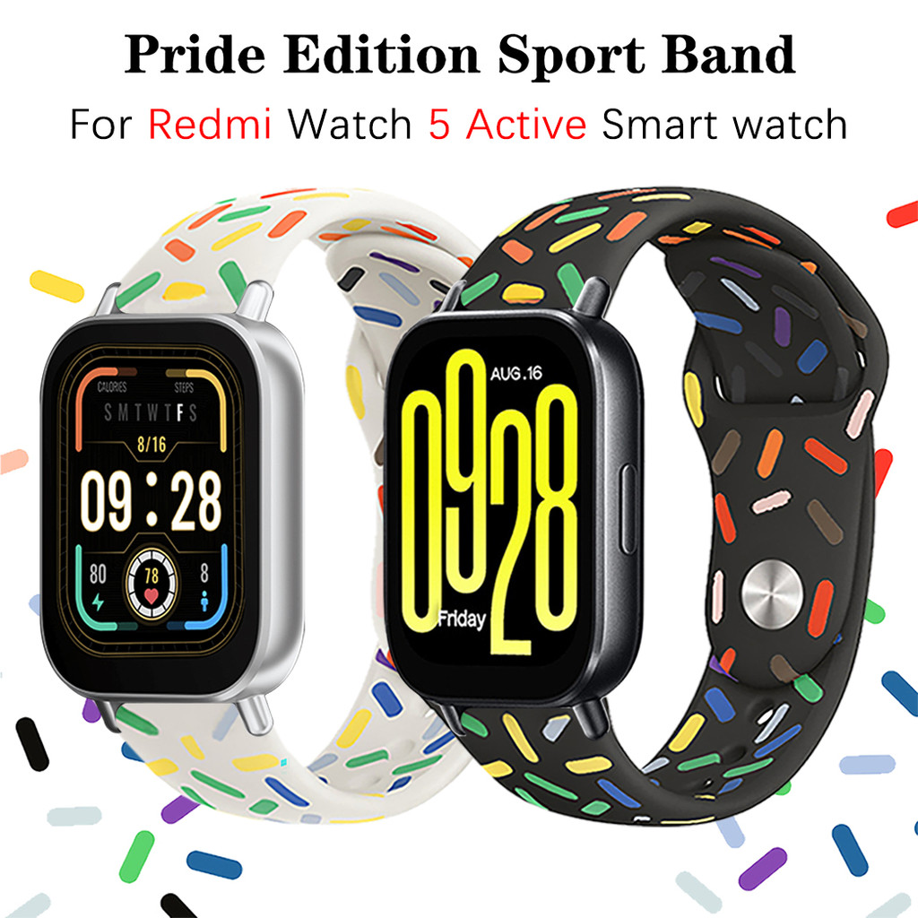 Pride Edition สายสปอร์ตสําหรับ Redmi Watch 5 Active/Redmi Watch 5 lite สมาร์ทวอท์ชซิลิโคนอ่อนนุ่มเปลี่ยนสร้อยข้อมือ