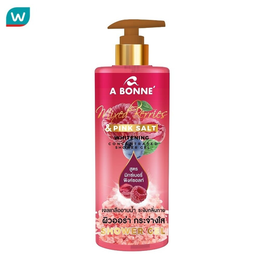 A Bonne เอบอนเน่ เจลอาบน้ำ มิกซ์เบอร์รี่ แอนด์ พิงค์ซอลท์ ไวท์เทนนิ่ง คอนเซ็นเทรดเท็ด 450 มล.