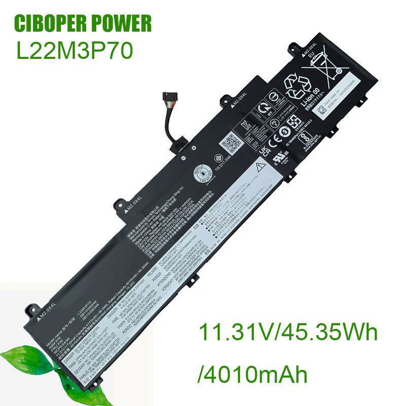 CP Laptop Battery L22M3P70 11.31V/45.35Wh/4010mAh L22X3P70 L22B3P70 SB11H56249 Replacing Battery