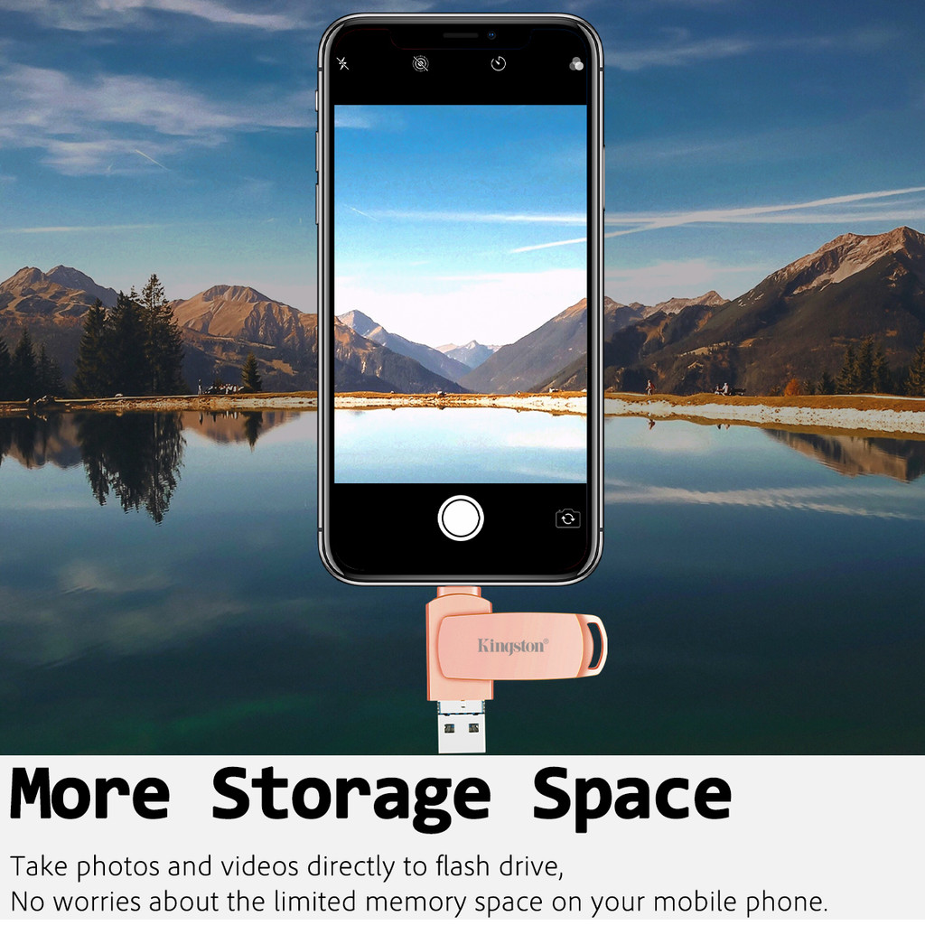 Kingston 2TB ความจุขนาดใหญ่เหมาะสําหรับ iPhone Android usb3.0 แฟลชไดรฟ์ความเร็วสูงแท่งหน่วยความจําภายนอก 1TB OTG