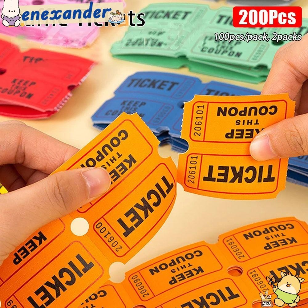 เอเน็กซ์เนอร์ ตั๋วจับฉลาก 200 ชิ้น, สําหรับห้องเรียนตั๋วกิจกรรมฉลองลอตเตอรีจํานวนมาก, ป้ายกระดาษเดี่ยว, ม้วนลอตเตอรีดื่มที่มีสีสัน