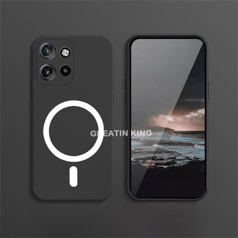 Motorola Moto S50 / Moto Edge 50 Neo เคสโทรศัพท์สีดํา Matte Soft TPU Case พร้อมสติกเกอร์ชาร์จไร้สาย
