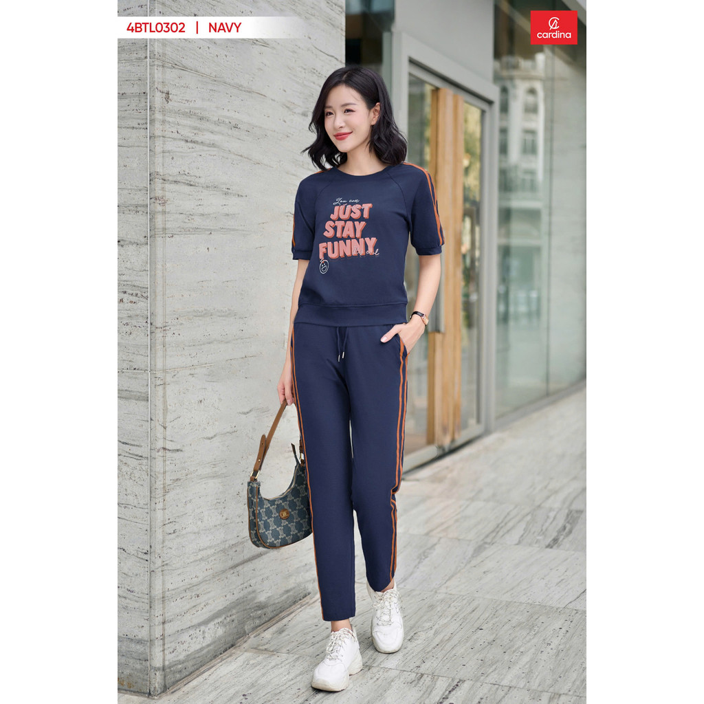 CARDINA เสื้อผ้าผู้หญิง SET ผ้าคอตตอนดีไซน์อ่อนเยาว์ สปอร์ต 4BTL03