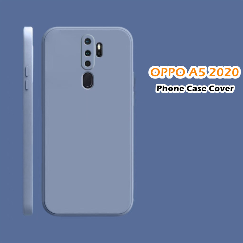 สําหรับ OPPO A5 2020 ฝาครอบซิลิโคนเต็มรูปแบบง่ายต่อการถอด Live-action คลาสสิกสีทึบคู่ Live-action เคสโทรศัพท์ฝาครอบ "