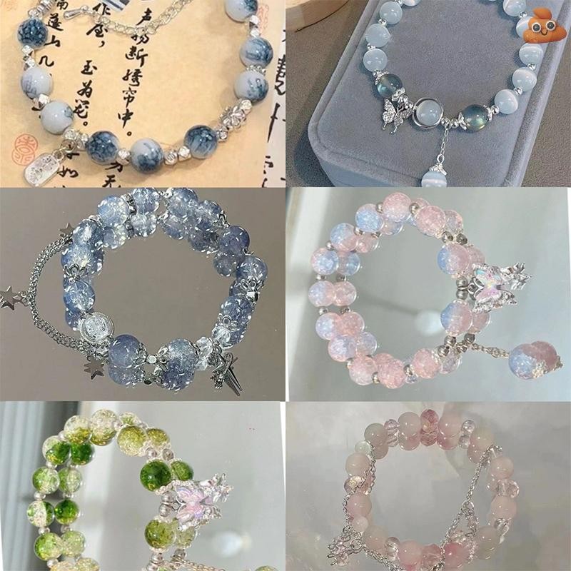 [LO] Light Sweet sel สร้อยข้อมือสําหรับผู้หญิงสาวแฟชั่นแฟนตาซีลูกปัดเชือกยืดหยุ่นสร้อยข้อมือเครื่องประดับอุปกรณ์เสริมของขวัญ TH
