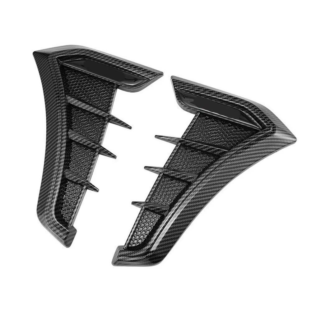 Wattle 1 คู่รถ Fender ช่องระบายอากาศด้านข้าง,คาร์บอนสีดํา Universal Air Flow Intake Hood, อเนกประสงค์อุปกรณ์เสริมภายนอก Scoop Bonnet Vent ฝาครอบสติกเกอร์ ราคา ถูกที่สุด ดีลบีเคเค แกลเลอรีภาพที่ 5