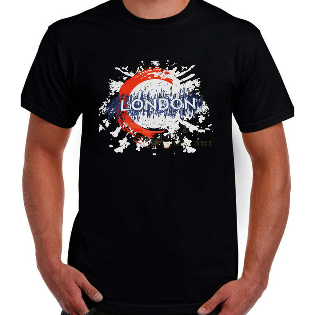 Souvenr Of London England Gift -London Splashes Design เสื้อยืด Unisex..