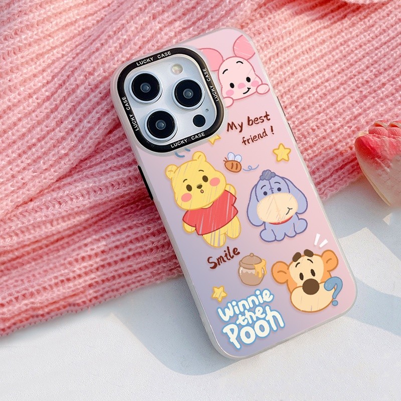 สีน้ำ หมีพูห์ สำหรับ สำหรับ VIVO Y22S Y50 Y95 Y15 Y17 Y12S Y21S V25 PRO V23 5G โปร่งแสง TPU case คู่รัก ของขวัญ