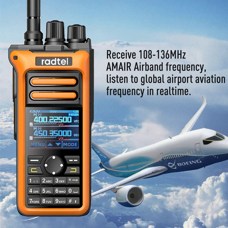 Radtel RT-752 10w Air Band Walkie Talkie Full Band Amateur Ham 199CH  HT USB-C Battery NOAA FM AM Re