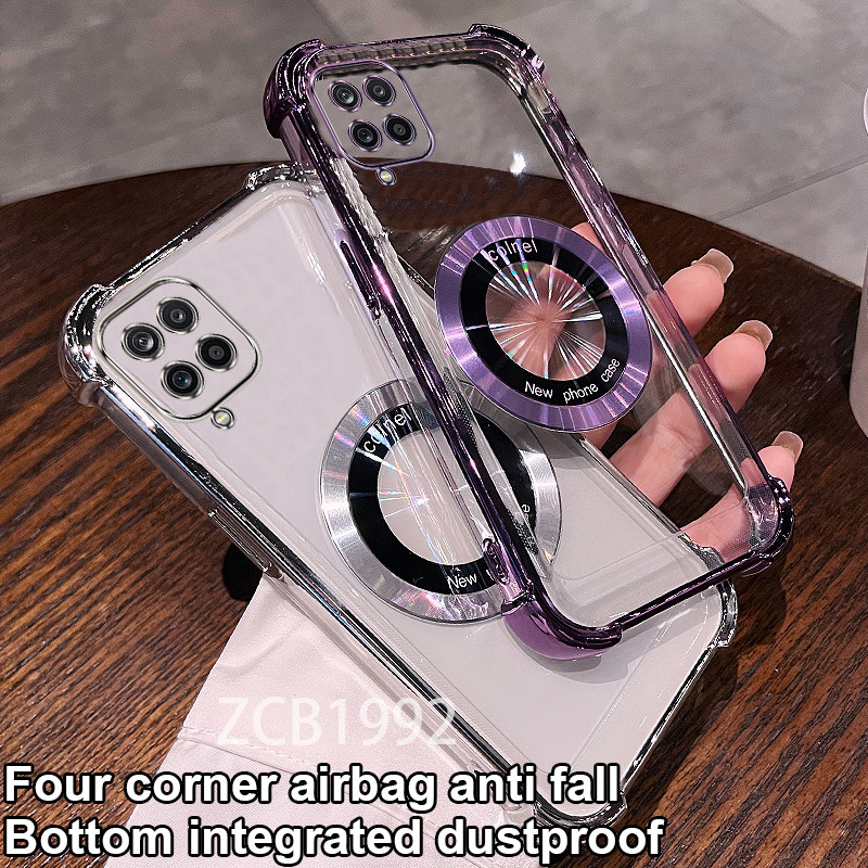 ยอดนิยมcase สําหรับ Samsung A12 M12 A22 4G 5G M22 TPU เคสโทรศัพท์โปร่งใสชาร์จแม่เหล็กสี่มุม anti drop soft case