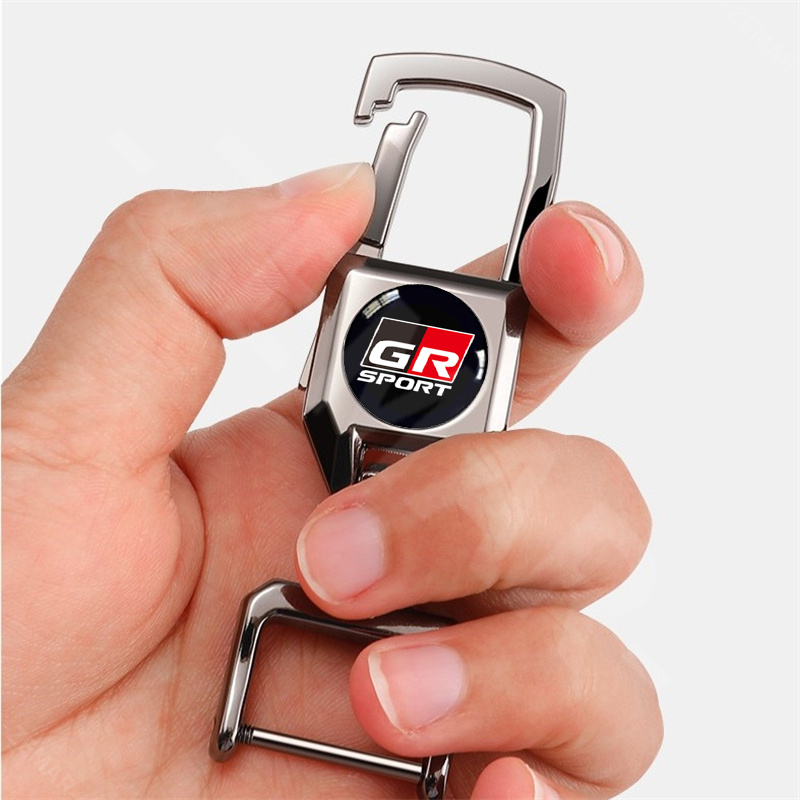 Toyota GR พวงกุญแจรถโลหะสากล 360° ที่วางกุญแจป้องกันการสูญหายแบบหมุนได้ สําหรับ 86 Yaris Corolla Cross Altis Supra CHR Wish bZ4X Vios Sienta Avanza - รูปที่ 3