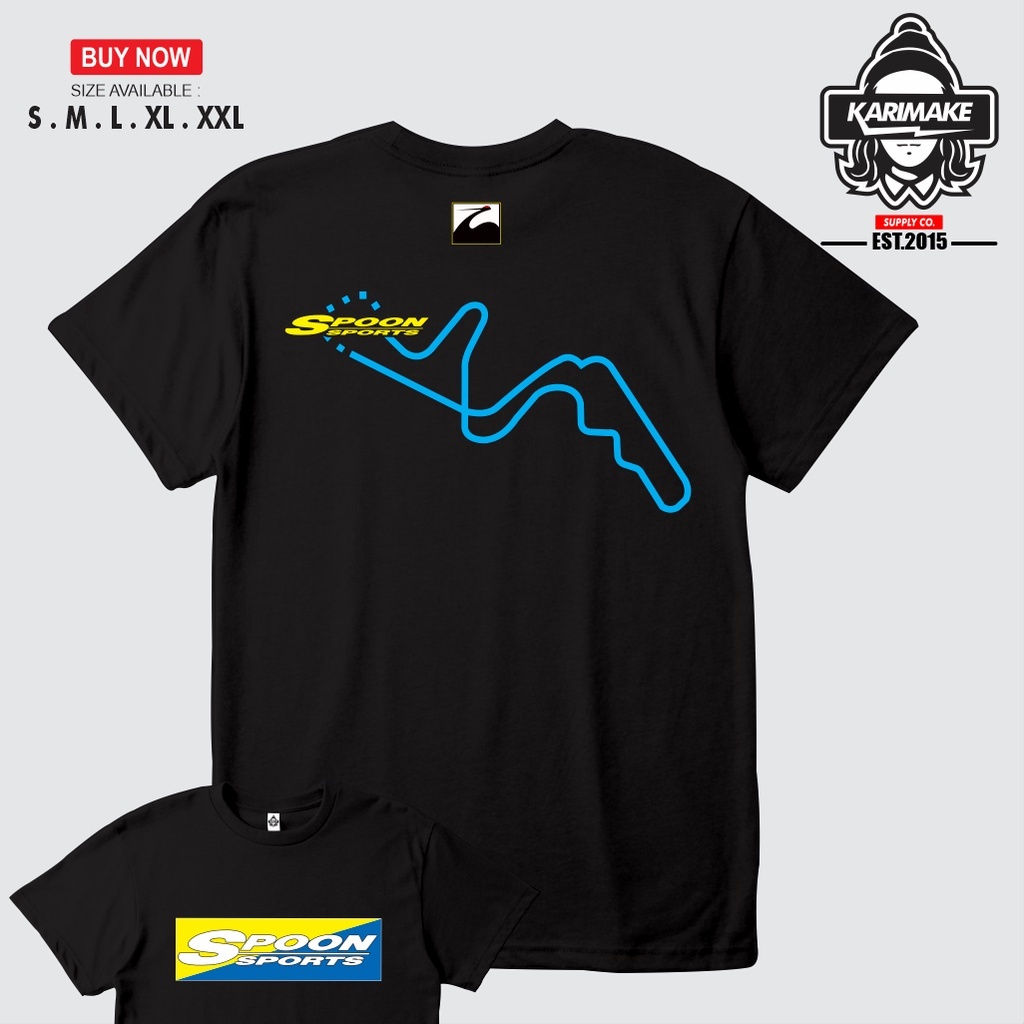 💗พร้อมส่ง💘 คอลูกเรือเสื้อยืด พิมพ์ลาย Karimake Racing SPOON SPORTS CIRCUIT สําหรับยานยนต์ S-5XL ผ้าฝ