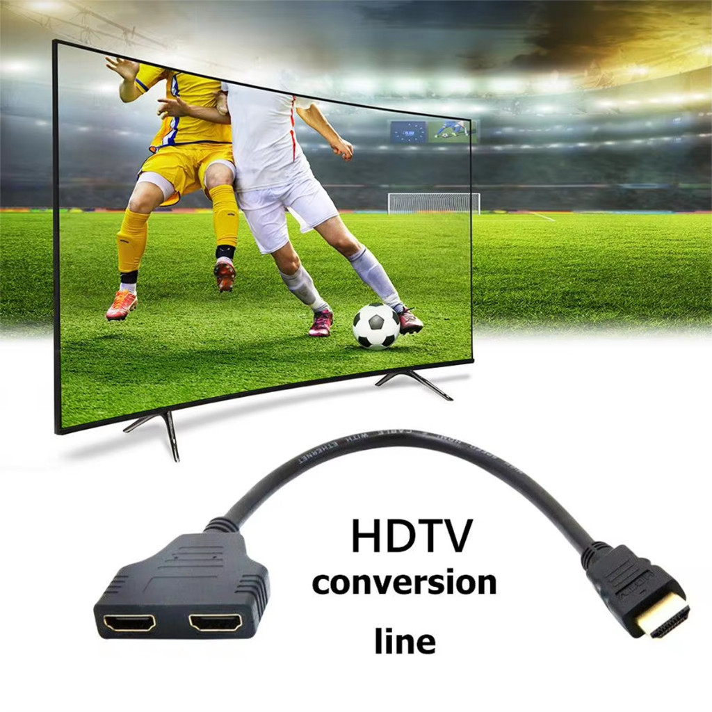 อะแดปเตอร์แปลงสายเคเบิ้ล HDMI 1 ออก 2 ขนาด30ซม.HDMI Full HD 1080P สายต่อ