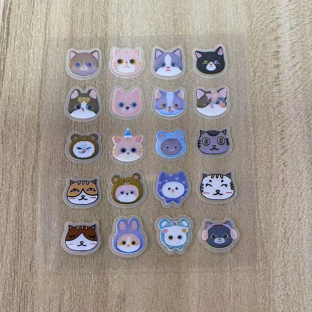 แมว วิชาพลศึกษา 20 ชิ้นลายการ์ตูน วิชาพลศึกษา แผ่นแปะสิวครอบคลุมแพทช์แพทช์สิวที่มีสีสัน