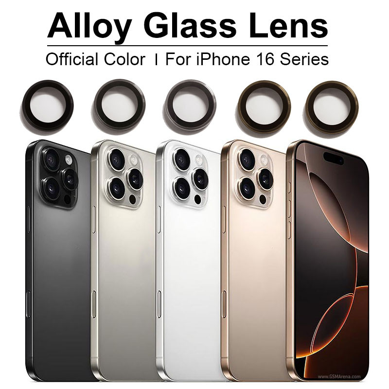 อย่างเป็นทางการสีกล้องด้านหลังเลนส์ป้องกันแหวนฟิล์มกระจกนิรภัย สําหรับ iPhone 16 Pro Max 16 Plus
